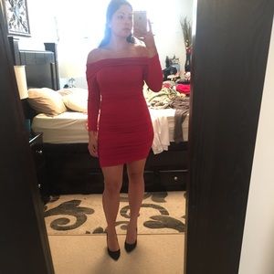 Gorgeous red off the shoulder dress